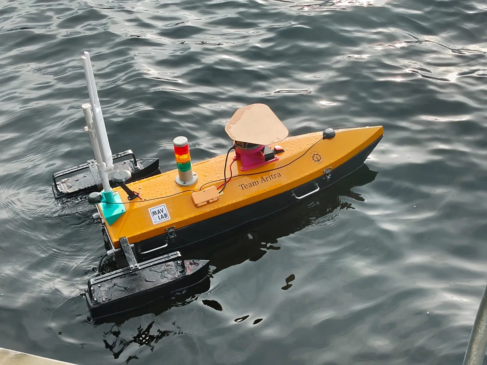 Yellow Team Aritra autonomous surface vehicle underway during NJORD 2026